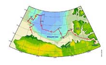 Map of Arctic Exploraion cruise plan and ROV operations