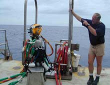 captain murray on dive platform