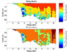 This figure denotes the current along a similar cross-stream transect as the temperature and salinity data depicted above.