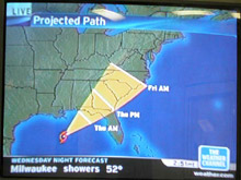 Tropical Storm Bonnie makes her way across the Gulf of Mexico, with Hurricane Charley a few days behind. The science party watches the projected path intently,