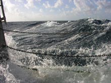 Figure 1: The sea as it looked from our starboard side on Monday and Tuesday, sloshing over our deck and making submersible dives impossible.