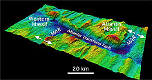 1. Perspective view of several massifs along the Atlantis Transform Fault