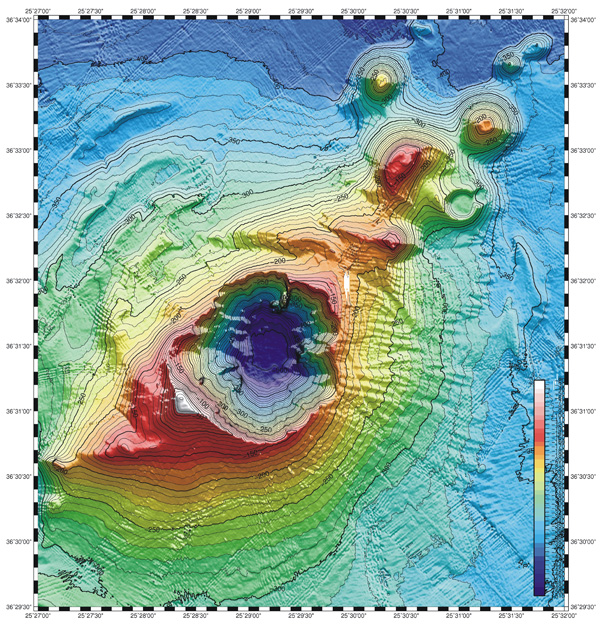 Map of the Kolumbo submarine crater