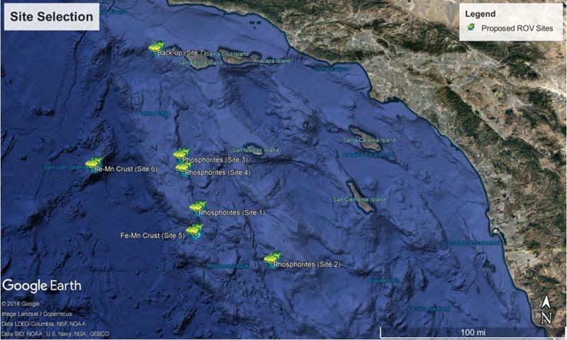 Sampling sites in the Southern California Borderland.